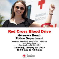 Red Cross Blood Drive - HB Police Department 1/12; 10 AM-4 PM
